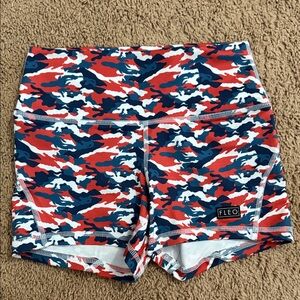 Fleo Dynamic Red and Blue Patterned Shorts